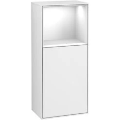 Villeroy & Boch Finion Seitenschrank 93,6 Cm Mit Regalelement Oben, Wandbeleuchtung, Anschlag Links