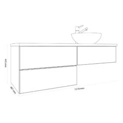 Kronenbach Cube Waschtischkonsole 121 Cm Mit 3 Auszügen Und TIP-ON -Duravit Verkaufsgeschäft kronenbach badmoebel cube waschtischkonsolen 120 cm 6463502