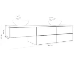 Kronenbach Cube Waschtischkonsole 181 Cm Für 2 Waschtische Mit 5 Auszügen Und TIP-ON 9 Kronenbach Cube Waschtischkonsole 181 Cm Für 2 Waschtische Mit 5 Auszügen Und TIP-ON -Duravit Verkaufsgeschäft kronenbach badmoebel cube waschtischkonsolen 180 cm 6463427