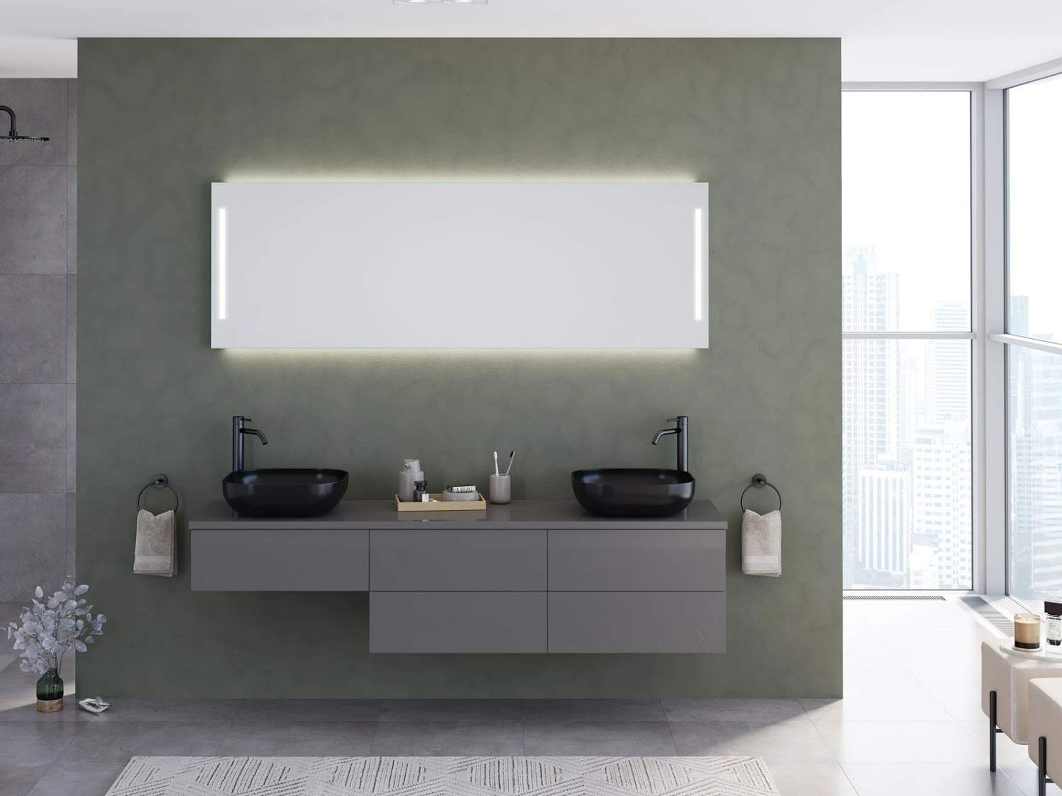 Kronenbach Cube Waschtischkonsole 181 Cm Für 2 Waschtische Mit 5 Auszügen Und TIP-ON 5 Kronenbach Cube Waschtischkonsole 181 Cm Für 2 Waschtische Mit 5 Auszügen Und TIP-ON - Image 3