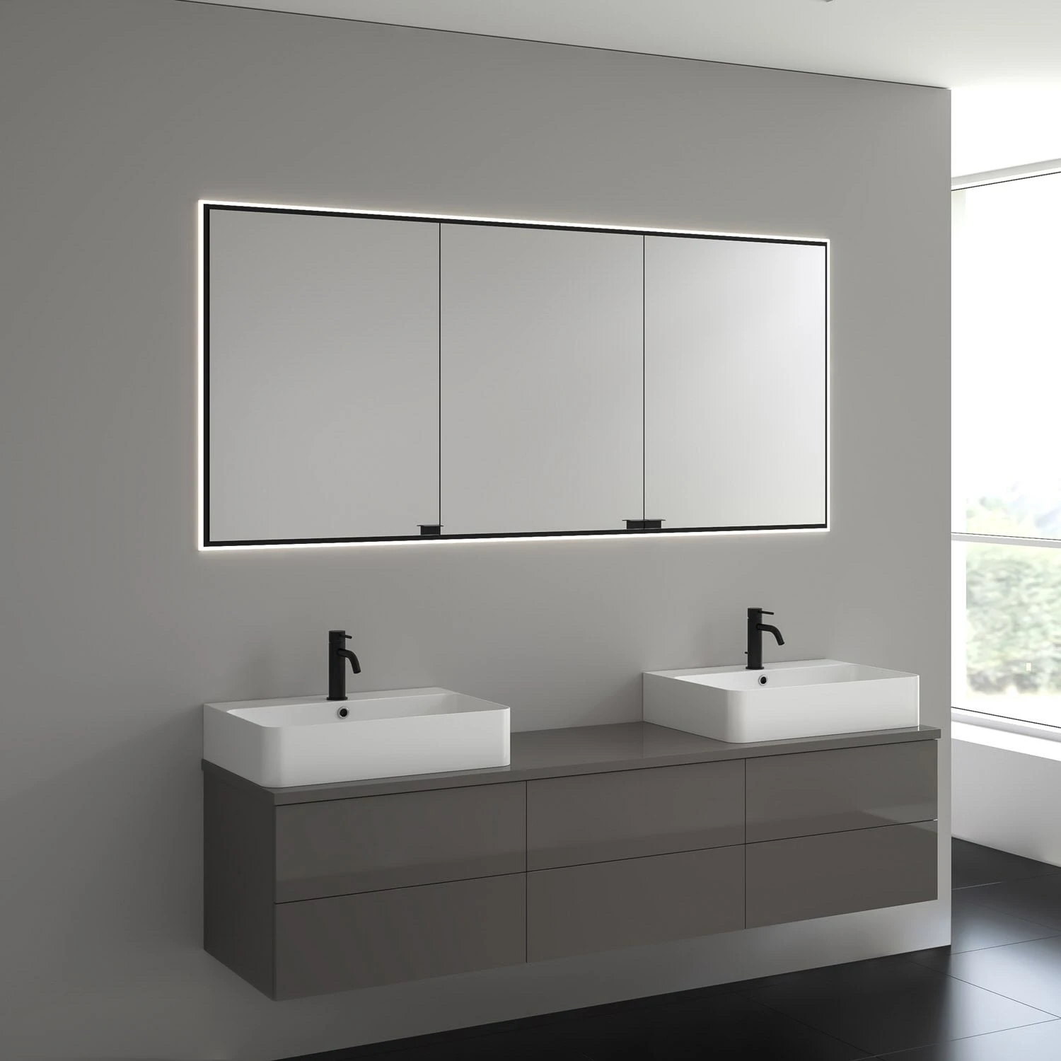 Kronenbach Cube Spiegelschrank 182 X 82 Cm Mit Umlaufender LED-Beleuchtung, Unterputz 3 Kronenbach Cube Spiegelschrank 182 X 82 Cm Mit Umlaufender LED-Beleuchtung, Unterputz