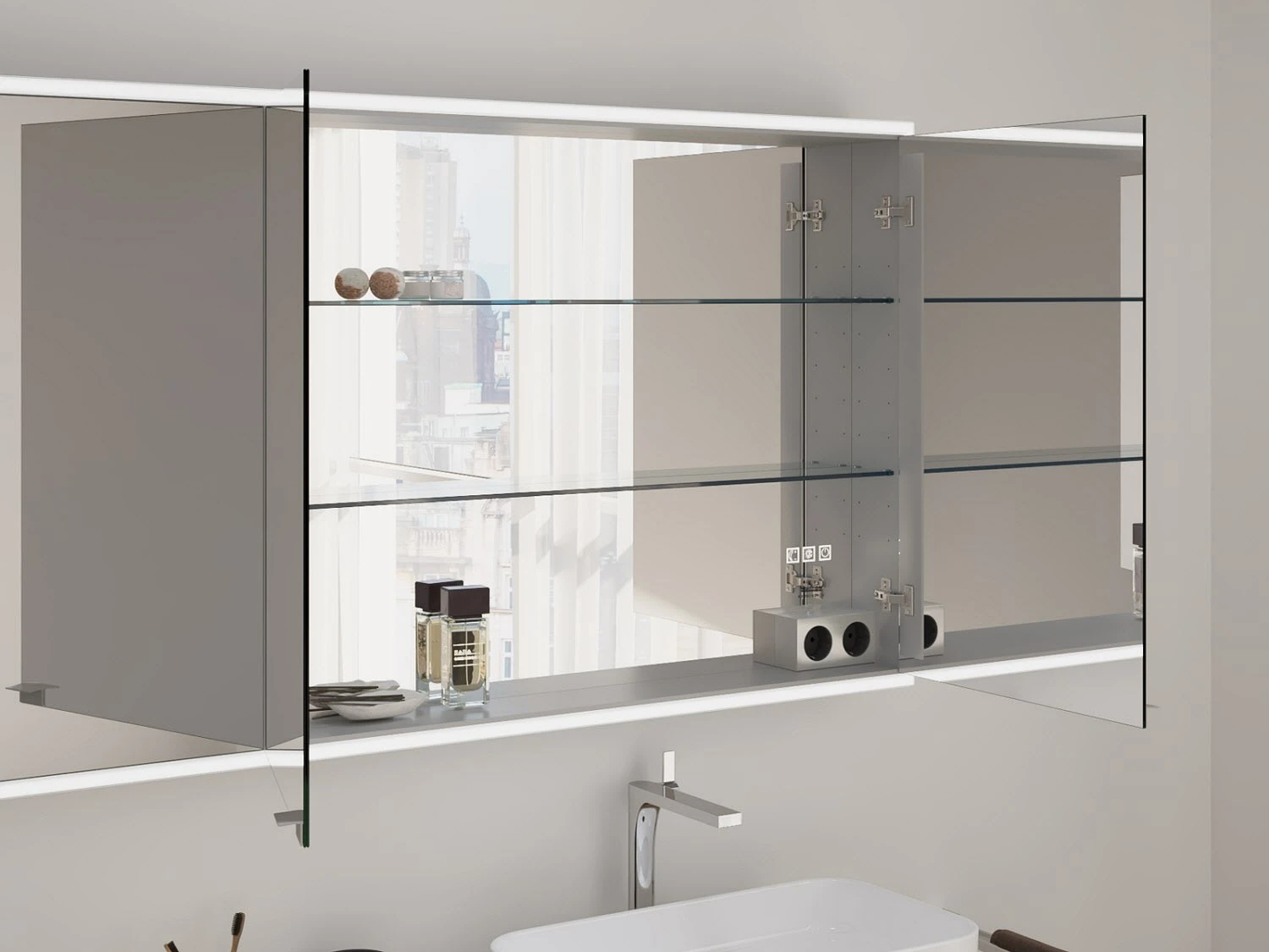 Kronenbach Cube Spiegelschrank 182 X 82 Cm Mit Umlaufender LED-Beleuchtung, Unterputz 5 Kronenbach Cube Spiegelschrank 182 X 82 Cm Mit Umlaufender LED-Beleuchtung, Unterputz - Image 3