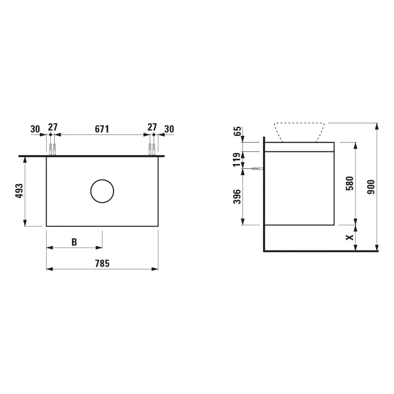 LAUFEN LANI Waschtischplatte Mit Ausschnitt Mittig Mit Unterschrank 80 Cm Mit 2 Schubladen 4 LAUFEN LANI Waschtischplatte Mit Ausschnitt Mittig Mit Unterschrank 80 Cm Mit 2 Schubladen - Image 2