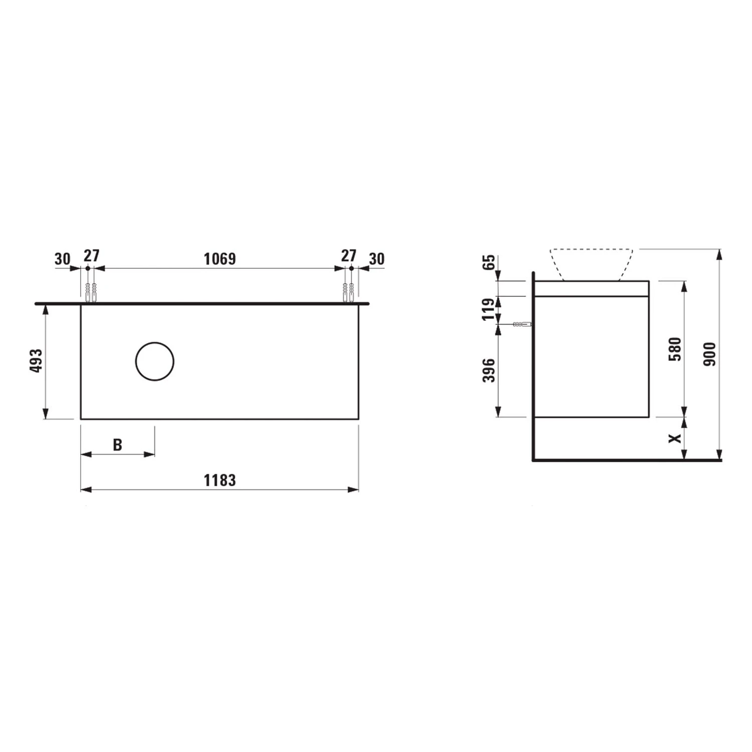 LAUFEN LANI Waschtischplatte Mit Ausschnitt Links Mit Unterschrank 120 Cm Mit 2 Schubladen 5 LAUFEN LANI Waschtischplatte Mit Ausschnitt Links Mit Unterschrank 120 Cm Mit 2 Schubladen - Image 3