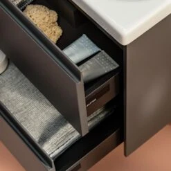 LAUFEN LANI Waschtischplatte Ohne Ausschnitt Mit Unterschrank 80 Cm Mit 2 Schubladen