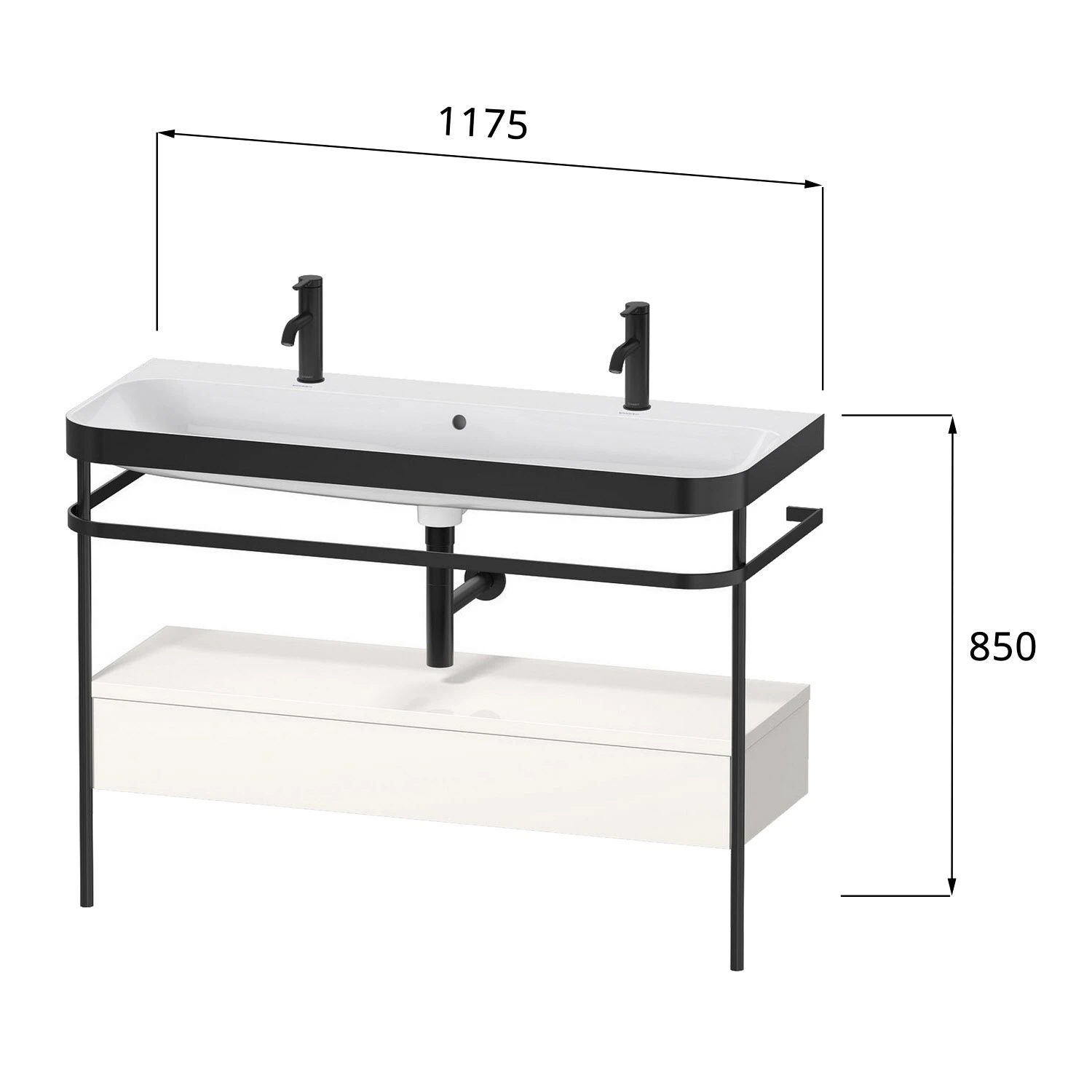 Duravit Happy D.2 Plus C-bonded Waschtisch Mit 2x 1 Hahnloch, 117,5 X 49 Cm, Mit 1 Schubkasten, Mit Zusatzmodul "A" 3 Duravit Happy D.2 Plus C-bonded Waschtisch Mit 2x 1 Hahnloch, 117,5 X 49 Cm, Mit 1 Schubkasten, Mit Zusatzmodul "A"