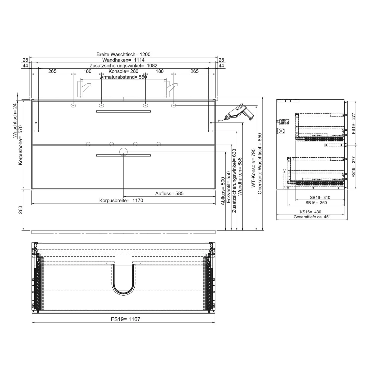 Steinkamp Living 2.0 Doppelwaschtisch 120 Cm Mit Unterschrank 115 Cm 6 Steinkamp Living 2.0 Doppelwaschtisch 120 Cm Mit Unterschrank 115 Cm - Image 4
