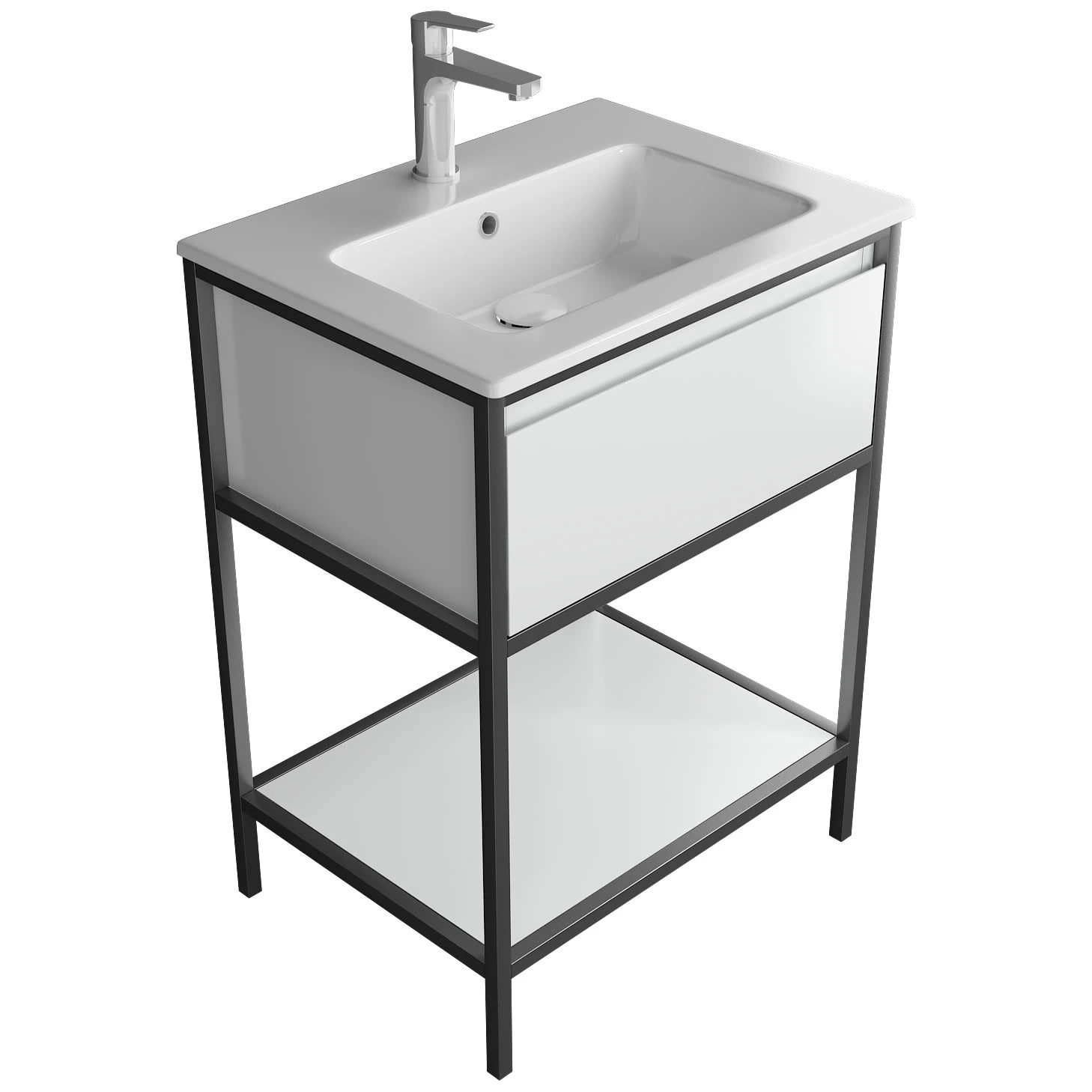 Loft 2.0 Waschtisch Mit Unterschrank 60 Cm, Mit Metallgestell 3 Loft 2.0 Waschtisch Mit Unterschrank 60 Cm, Mit Metallgestell