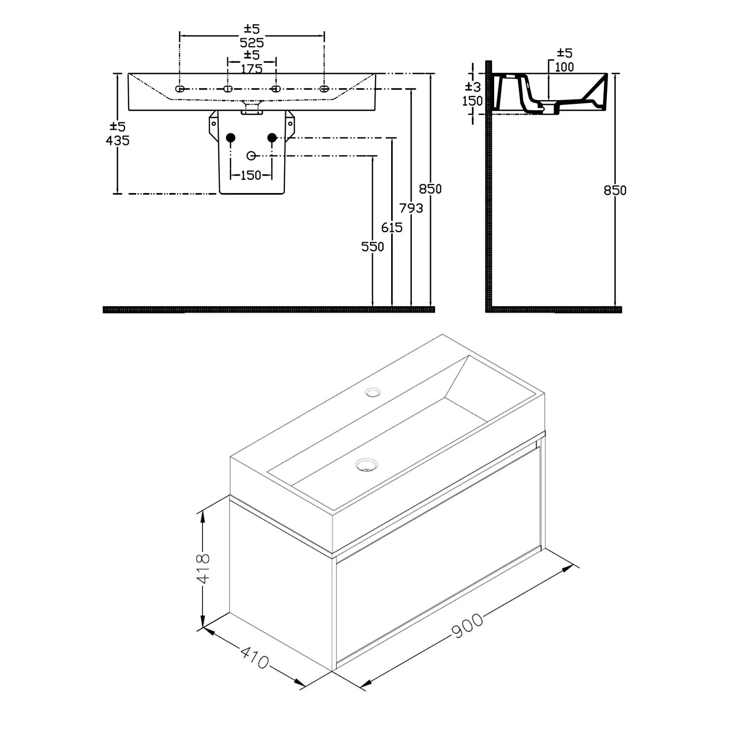 Pure 2.0 Waschtisch Mit Unterschrank 90 Cm Mit 1 Auszug 6 Pure 2.0 Waschtisch Mit Unterschrank 90 Cm Mit 1 Auszug - Image 4