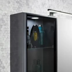 Pelipal Balto Spiegelschrank 90 X 17 X 70,3 Cm Mit Vitrine Rechts