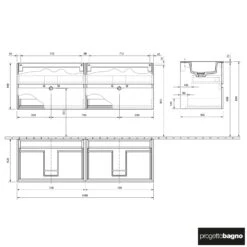 Progettobagno Evo 54 Lago Doppel-Waschtisch Mit Unterschrank 160 Cm Ohne Hahnloch -Duravit Verkaufsgeschäft progettobagno evo 54 lago doppel waschtisch 9400592