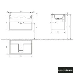 Progettobagno Evo 54 Lago Uno Waschtisch Mit Unterschrank 90 Cm -Duravit Verkaufsgeschäft progettobagno evo 54 lago uno waschtisch 5754025