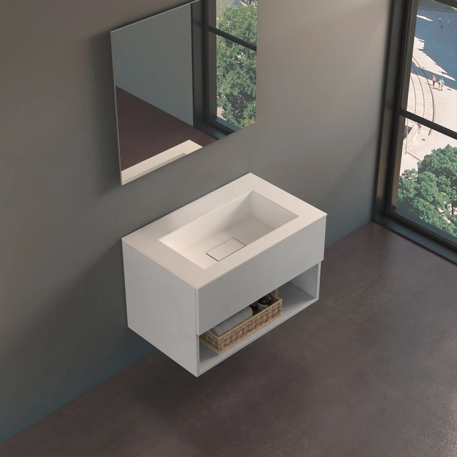 Progettobagno Evo 54 Lago Uno Waschtisch Mit Unterschrank 80 Cm Ohne Hahnloch 3 Progettobagno Evo 54 Lago Uno Waschtisch Mit Unterschrank 80 Cm Ohne Hahnloch