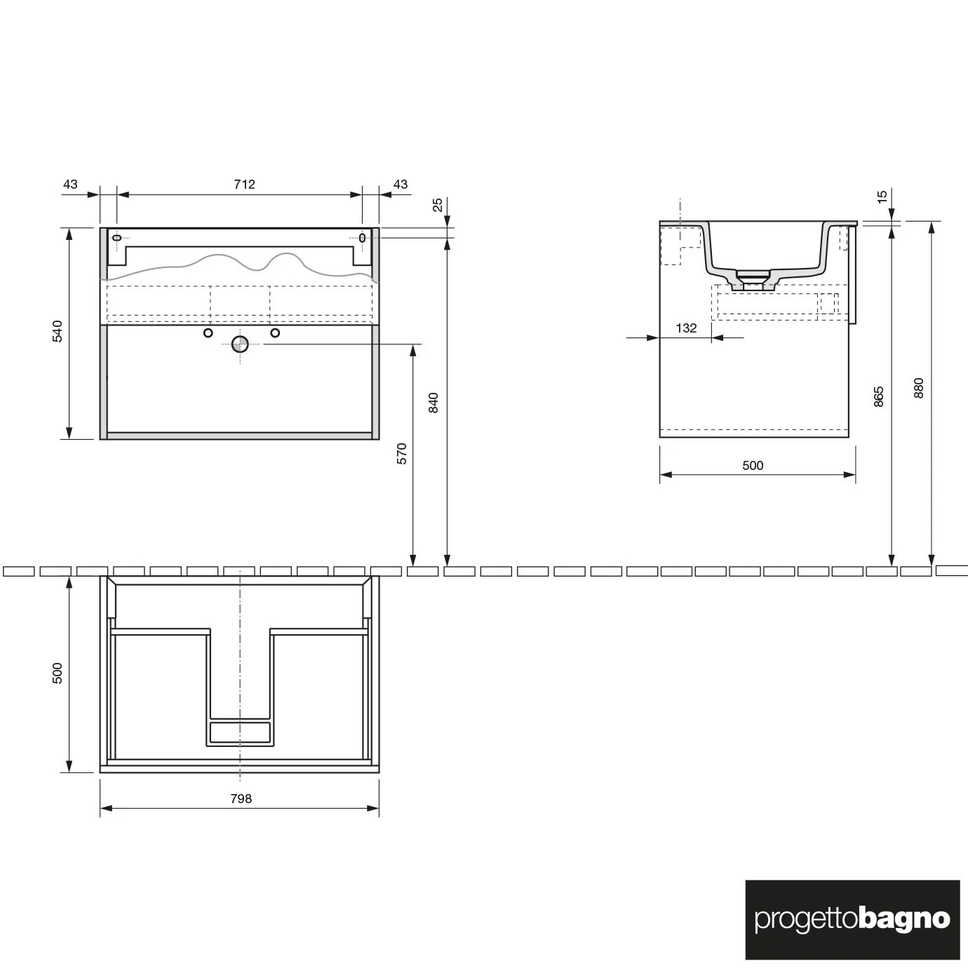 Progettobagno Evo 54 Lago Uno Waschtisch Mit Unterschrank 80 Cm Ohne Hahnloch 5 Progettobagno Evo 54 Lago Uno Waschtisch Mit Unterschrank 80 Cm Ohne Hahnloch - Image 3