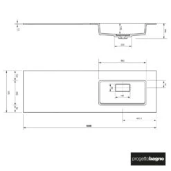 Progettobagno Evo 54 Lago Uno Waschtisch Mit Unterschrank 160 Cm, Ausführung Rechts Ohne Hahnloch -Duravit Verkaufsgeschäft progettobagno evo 54 lago uno waschtisch 9404570