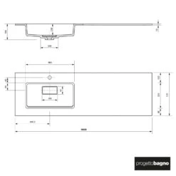 Progettobagno Evo 54 Lago Waschtisch Mit Unterschrank 160 Cm , Ausführung Links -Duravit Verkaufsgeschäft progettobagno evo 54 lago waschtisch mit 6471002
