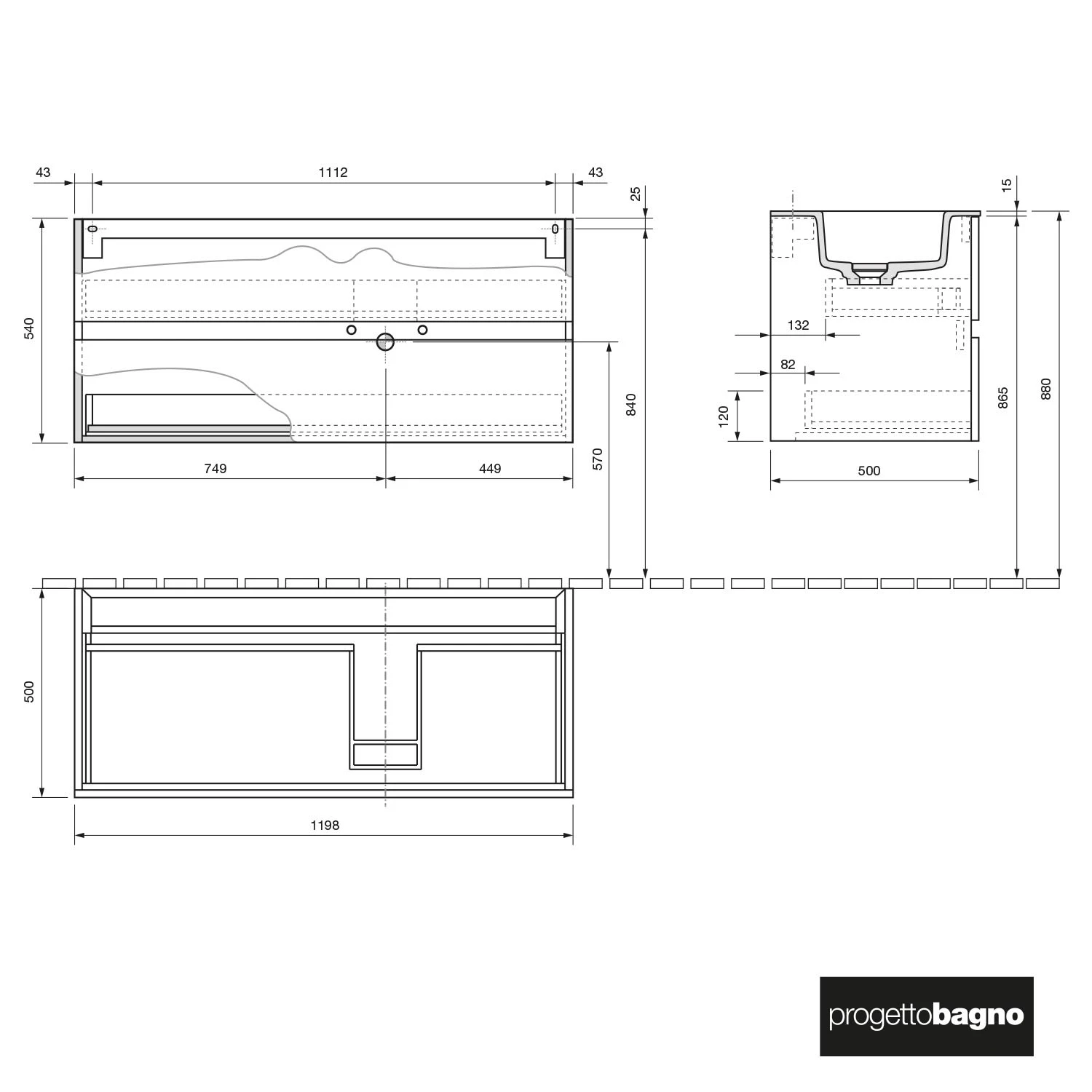 Progettobagno Evo 54 Lago Waschtisch Mit Unterschrank 120 Cm, Ausführung Rechts Ohne Hahnloch 5 Progettobagno Evo 54 Lago Waschtisch Mit Unterschrank 120 Cm, Ausführung Rechts Ohne Hahnloch - Image 3