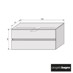 Progettobagno Evo 54 Walnuss Vision Waschtischkonsole 120 Cm