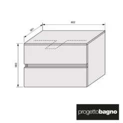 Progettobagno Evo 54 Walnuss Vision Waschtischkonsole 80 Cm