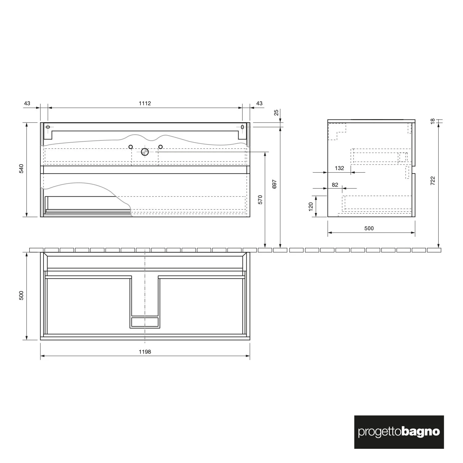 Progettobagno Evo 54 Walnuss Vision Waschtischkonsole 120 Cm 4 Progettobagno Evo 54 Walnuss Vision Waschtischkonsole 120 Cm - Image 2