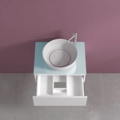 Progettobagno Luna Waschtischkonsole 60 Cm Mit Auszug Und Glasplatte