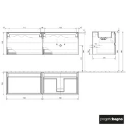 Progettobagno Stresa Lago Waschtisch Mit Unterschrank 160 Cm, Ausführung Rechts -Duravit Verkaufsgeschäft progettobagno stresa lago waschtisch mit unterschrank 6397510