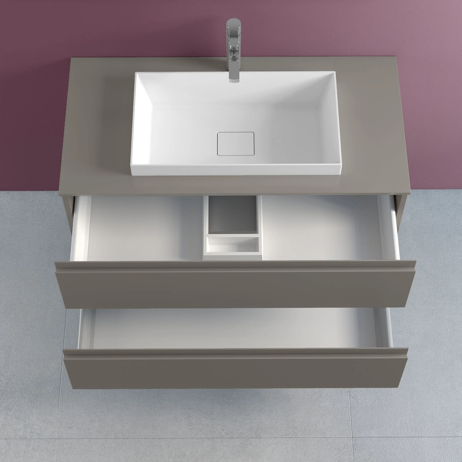 Progettobagno Stresa Unterschrank 100 Cm Mit Glasplatte, Hahnlochbohrungund ELY 60 Einbauwaschtisch 3 Progettobagno Stresa Unterschrank 100 Cm Mit Glasplatte, Hahnlochbohrungund ELY 60 Einbauwaschtisch