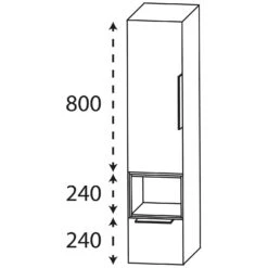 Puris Aspekt Mittelschrank 30 Cm Mit 1 Tür, Anschlag Links, 1 Einschubregal In Weiß, 1 Auszug, Griff 338
