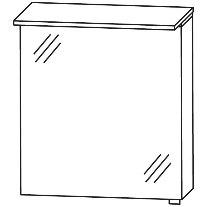 Puris Aspekt Spiegelschrank 60 Cm Mit 1 Tür, Anschlag Links Und LED-Flächenleuchte 3 Puris Aspekt Spiegelschrank 60 Cm Mit 1 Tür, Anschlag Links Und LED-Flächenleuchte