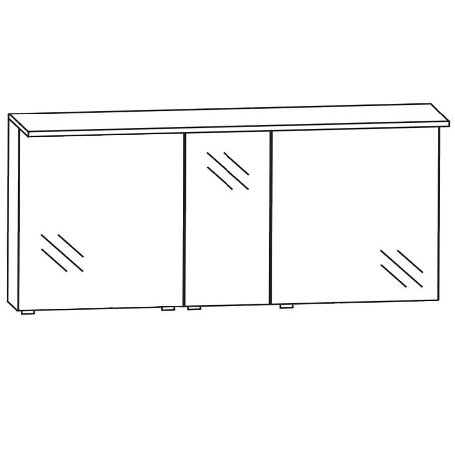 Puris Aspekt Spiegelschrank-Set 150 Cm Mit 3 Türen, Mittlere Tür Anschlag Rechts Und LED-Flächenleuchte 3 Puris Aspekt Spiegelschrank-Set 150 Cm Mit 3 Türen, Mittlere Tür Anschlag Rechts Und LED-Flächenleuchte