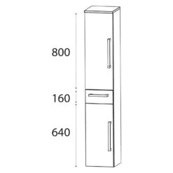Puris B • Brace Hochschrank 30 X 30 X 162,8 Cm Mit 1 Schubkasten Und 2 Türen, Anschlag Links