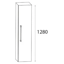 Puris B • Cube Mittelschrank 30 X 30 X 128 Cm Mit 1 Tür, Anschlag Rechts