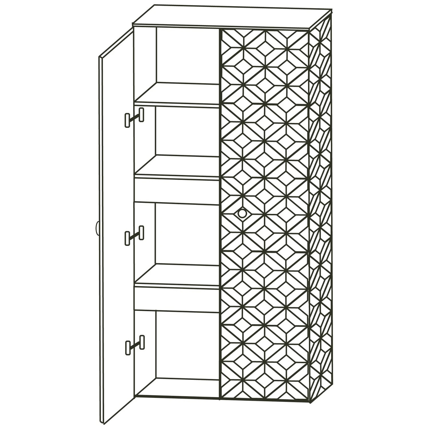 Puris Diamond Line Mittelschrank 61 X 30 X 129,2 Cm Mit 2 Türen, 2 Innenschubkästen, Griff Nr. 204 4 Puris Diamond Line Mittelschrank 61 X 30 X 129,2 Cm Mit 2 Türen, 2 Innenschubkästen, Griff Nr. 204 - Image 2