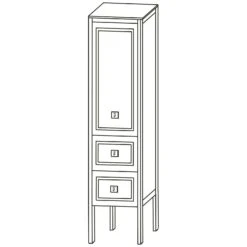 Puris Urban Loft Mittelschrank 39 X 33 X 163,1 Cm Mit 2 Metallauszügen, 1 Tür, Anschlag Links -Duravit Verkaufsgeschäft puris b collection royal bath 4914728