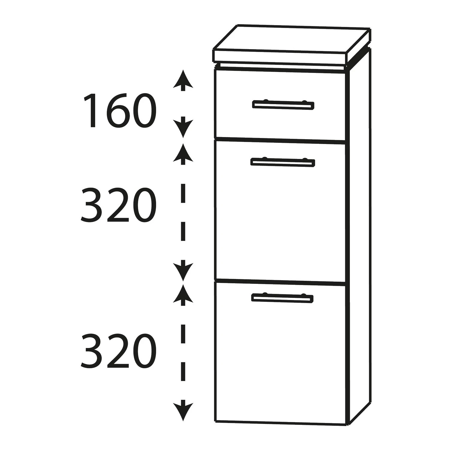 Puris Cool Line Highboard 40 X 30 X 84 Cm Mit 1 Schubkasten, 2 Auszügen, Griff 292 4 Puris Cool Line Highboard 40 X 30 X 84 Cm Mit 1 Schubkasten, 2 Auszügen, Griff 292 - Image 2