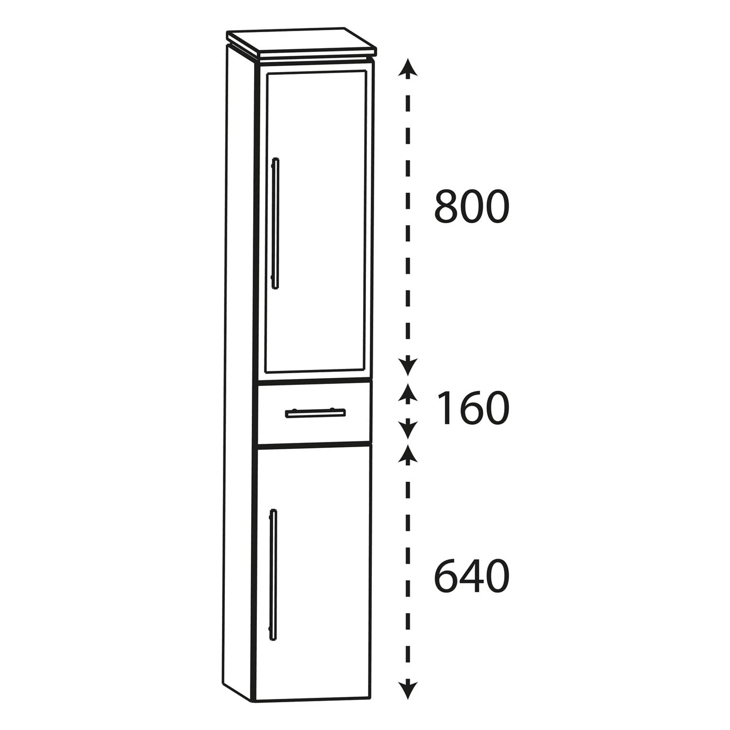 Puris Cool Line Hochschrank 30 X 30 X 164 Cm Mit 1 Schubkasten, 1 Alu Rahmentür Und 1 Tür, Anschlag Rechts, Griff 340 4 Puris Cool Line Hochschrank 30 X 30 X 164 Cm Mit 1 Schubkasten, 1 Alu Rahmentür Und 1 Tür, Anschlag Rechts, Griff 340 - Image 2