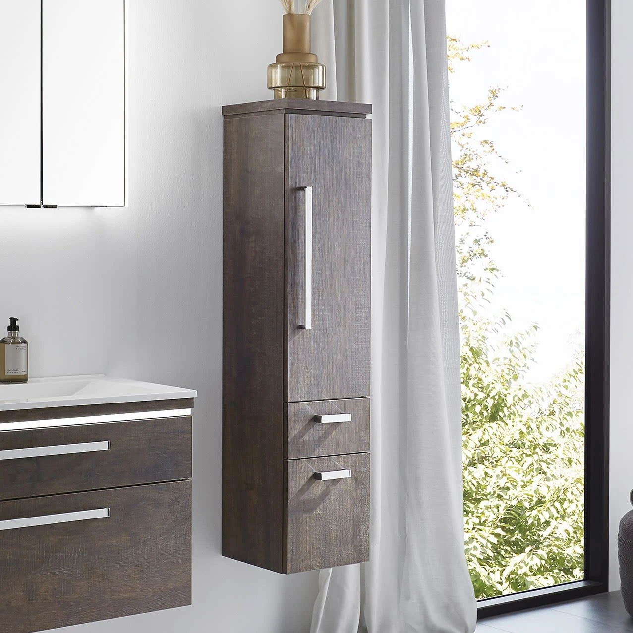 Puris Cool Line Mittelschrank 40 X 30 X 132 Cm Mit 1 Auszug, 1 Schubkasten Und 1 Tür, Anschlag Rechts, Griff 340 4 Puris Cool Line Mittelschrank 40 X 30 X 132 Cm Mit 1 Auszug, 1 Schubkasten Und 1 Tür, Anschlag Rechts, Griff 340 - Image 2