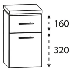 Puris Cool Line Unterschrank 30 X 30 X 52 Cm Mit 1 Schubkasten Und 1 Tür, Anschlag Rechts, Griff 289 -Duravit Verkaufsgeschäft puris cool line hoch und seitenschraenke 7495479