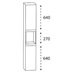Puris C!puro Hochschrank 30 Cm Mit 2 Türen, Anschlag Rechts, 1 Offenes Fach, Griff 352
