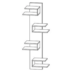 Puris C!puro Hochschrankregal 30 Cm Mit 4 überstehenden Fächern