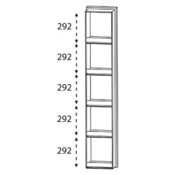 Puris C!puro Hochschrankregal 30 Cm Mit 5 Fächern, Frontblende In Korpusfarbe