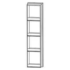 Puris C!puro Mittelschrankregal 30 Cm Mit 4 Fächern, Frontblende In Korpusfarbe