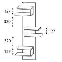 Puris C!puro Mittelschrankregal 30 Cm Mit 3 überstehenden Fächern