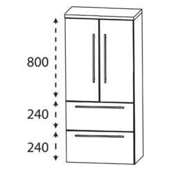 Puris Kao Line Mittelschrank 60 X 130,8 Cm 2 Türen, 2 Auszüge, Stangengriff -Duravit Verkaufsgeschäft puris kao line hoch und seitenschraenke 12052448