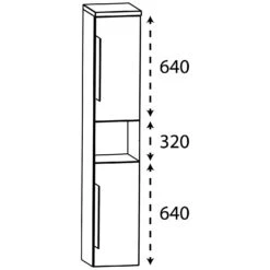 Puris Rounds Hochschrank 40 X 30 X 162,8 Cm Mit 1 Fach, 2 Türen, Anschlag Rechts, Griff 338