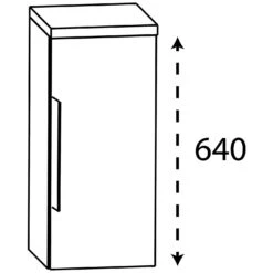 Puris Rounds Oberschrank 40 X 15 X 66,8 Cm Mit 1 Tür, Anschlag Rechts, Griff 338