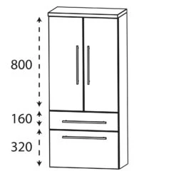 Puris Speed Mittelschrank 60 Cm Mit 2 Türen, 1 Auszug Und 1 Schubkasten -Duravit Verkaufsgeschäft puris speed hoch und seitenschraenke mittelschraenke 9157071