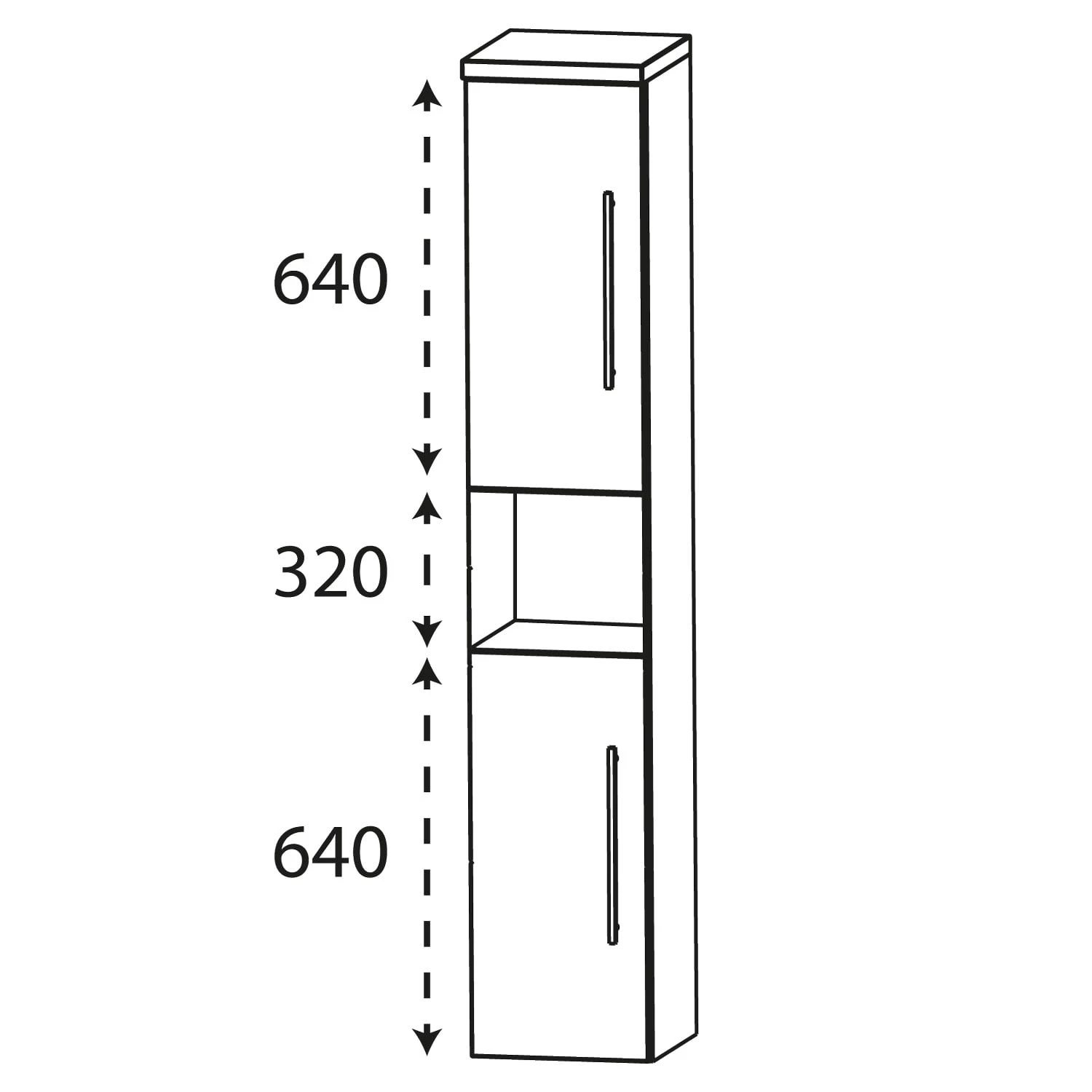 Puris Star Line Hochschrank 30 X 30 X 162,8 Cm Mit 1 Offenem Fach Und 2 Türen, Anschlag Links, Griff 338 4 Puris Star Line Hochschrank 30 X 30 X 162,8 Cm Mit 1 Offenem Fach Und 2 Türen, Anschlag Links, Griff 338 - Image 2