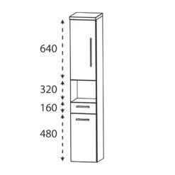 Puris Star Line Hochschrank 40 X 30 X 162,8 Cm Mit 1 Offenem Fach Und 2 Türen, Anschlag Links, Griff 339 -Duravit Verkaufsgeschäft puris star line hoch und seitenschraenke 9928751