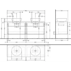 Sanipa 2morrow Badmöbel-Set 160,4 Cm Mit 2 Keramik-Waschtischen Artis Rund -Duravit Verkaufsgeschäft sanipa 2morrow badmoebelsets 160 4 cm 10227473